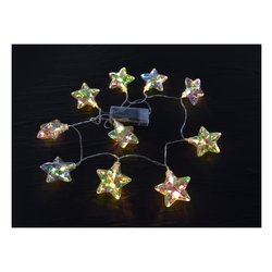 Filo luci Natale 10 luci - LED (1,4 + 0,4 mt) Stelle Luce fissa CHRISTMAS IP20 Trasparente D3842