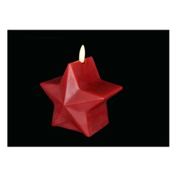 Candela led (11cm) Stella fiamma con timer CHRISTMAS Rosso D3906
