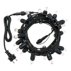 Filo luci Natale 20 luci - LED (6 + 1,5 mt) Giuntabile E14 Papaya Luce fissa XMAS KING IP44 Nero 66236