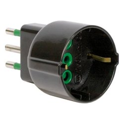 Adattatore 1 presa 2P+T 16A (std tedesco) Nero 82121