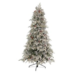 Albero Natale addobbato SOLE Verde innevato (127x210cm) 500 luci - LED