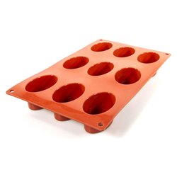 Stampo pasticceria silicone 9P Ovali (6,5x4,1cm) FORMAFLEX Rosso FR041