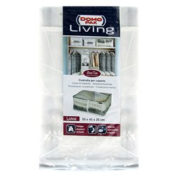 Custodia coperte BOB TON con cerniera zip Bianco e Grigio (55x45x25 cm) 908020