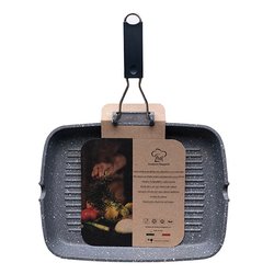 Bistecchiera Alluminio antiaderente bordo alto (36x26cm) Grigio PA20