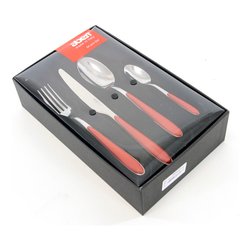 Set posate tavola 24 pz Plastica ABS MASTER Rosso RN94321N24