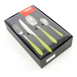 Set posate tavola 24 pz Plastica ABS MASTER Verde RN93421N24
