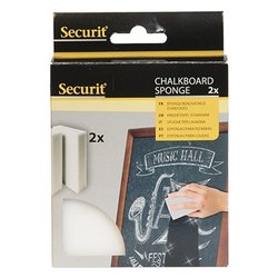 Cancellino per lavagne gesso 2 pz SECURIT (10,5x6x2,5cm) Bianco SPONGE 2