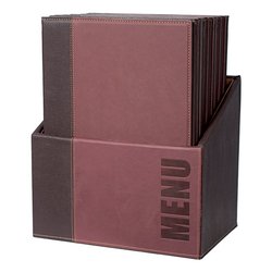 Porta menù Box 20 pezzi A4 Trendy (27,9x35,2cm) SECURIT Bordeaux MC BOX TRA4 WR