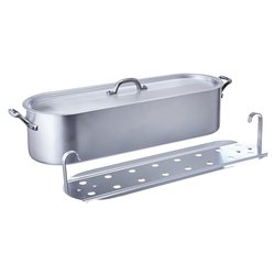 Pesciera PROFESSIONAL (45x15,2cm) Alluminio con coperchio e griglia FAMILY FAMA1845