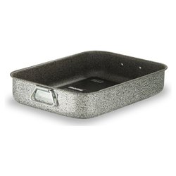 Rostiera Alluminio antiaderente (32,5x25x6,5cm) JANET 2.0 Grigio pietra JANE2ROSXXXXXX30