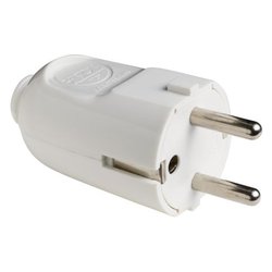 Spina elettrica 16A 2P+T standard tedesco cavo assiale bianco 85070