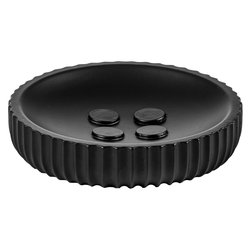 Porta sapone appoggio PLISSÈ Nero (11,5x2,5 cm) CP907PLI ON