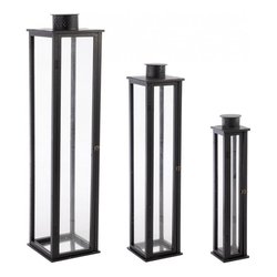 Set lanterne Legno 3 pz TORSTI Nero 0141490