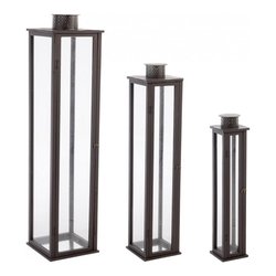 Set lanterne Legno 3 pz TORSTI Legno scuro 0141491