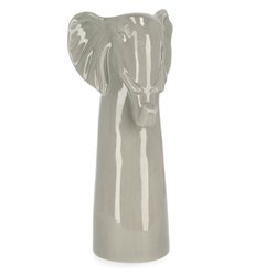 Vaso Ceramica (14,3x13,4x32cm) Elefante alto JAIDEN Grigio 0143165