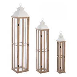 Set lanterne Legno 3 pz VALTO Bianco 0141493