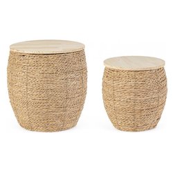 Set ceste 2 pz con coperchio SHAKIR Natural 0411979