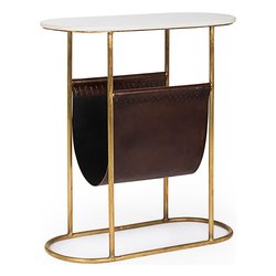 MARMOL Tavolino Oro, Bianco e Nero (55cm)