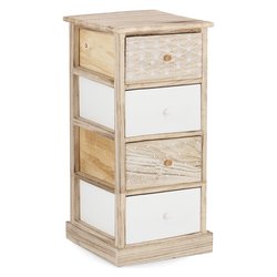 FINNLEY Cassettiera 4 Cassetti Legno e Bianco (40cm)