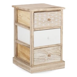 FINNLEY Cassettiera 3 Cassetti Legno e Bianco (40cm)