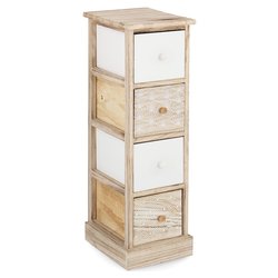 FINNLEY Cassettiera 4 Cassetti Legno e Bianco (25cm)