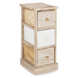 FINNLEY Cassettiera 3 Cassetti Legno e Bianco (25cm)