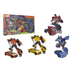 Set robot/autoTraxfigure 4 pz W’TOY Assortito 42569