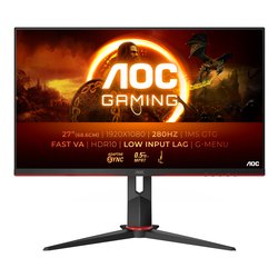 Monitor 27 ( LED Full HD 1080p 280Hz ) Pivot Black e Red 27G2ZN3 BK