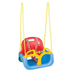 Sedile altalena 3 in 1 modulabile con corde (max100Kg) Rosso e Blu 7744 SR