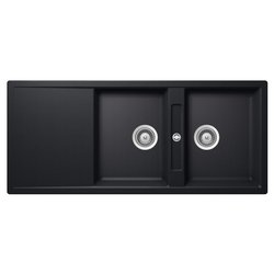 Lavello 2 vasche (116x51cm) MONO Nero puro Satinato opaco MOND200A84