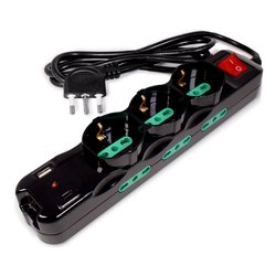 Multipresa tavolo 9 uscite e 2 prese USB con interruttore 10/16A Nero FMP9IIGUSB