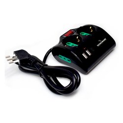 Multipresa tavolo 4 uscite e 3 prese USB con iterruttore 10/16A Nero FMP4IIGUSB