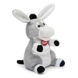 Peluche Marionetta Asino (16x25x21cm) PUPPETS Grigio e Bianco 29228