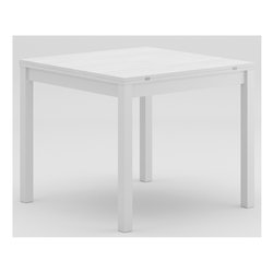 DATTILO Tavolo Allungabile Bianco frassinato e Bianco opaco (90-180x90cm)