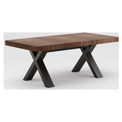 PANAMA Tavolo Allungabile Nero e Rovere scuro (200-500x100cm)