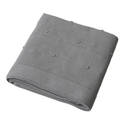 Coperta carrozzina maglia 100% cotone ricamato traspirante (90x90cm) MORBIDO POIS Grigio 020 2200 08