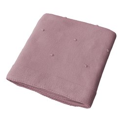 Coperta carrozzina maglia 100% cotone ricamato traspirante (90x90cm) MORBIDO POIS Rosa 020 2200 01