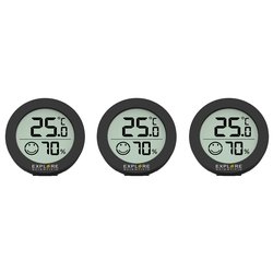 Termometro ambiente (1,36x5,5cm) set 3 pz con allarme anti-muffa Black WSH0008
