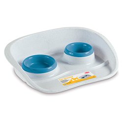 Ciotola alimenti animali doppia Set Dinner 0,25+0,30 lt Azzurro 97770