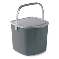 Pattumiera bagno (3Lt) con coperchio Grigio 090096