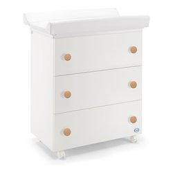 Bagnetto fasciatoio 3 cassetti (76x45x90cm) WIN Bianco e Naturale 0533WINN