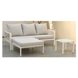 Set da esterno alluminio, poliestere KORA 3 posti Bianco e Grigio BHR 10010 3