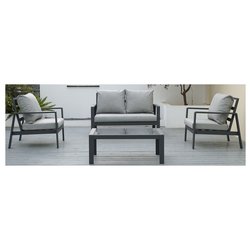 Set da esterno alluminio, poliestere STAR 4 posti Grigio BHR 10010 2