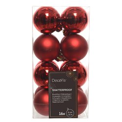 Set palline albero Natale (16pz-4cm) Plastica Red 9021777