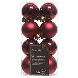 Set palline albero Natale (16pz-4cm) Plastica Oxblood 9021778