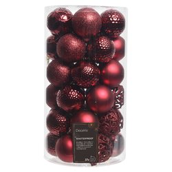 Set palline albero Natale (37pz-6cm) Plastica Oxblood 9020803