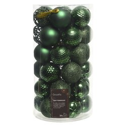 Set palline albero Natale (37pz-6cm) Plastica Pine green 9020811