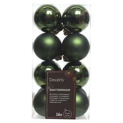 Set palline albero Natale (16pz-4cm) Plastica Pine green 9021802