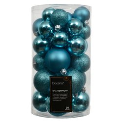 Set palline albero Natale (37pz-6cm) Plastica Folk blu 9022845