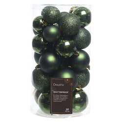 Set palline albero Natale (37pz-6cm) Plastica Pine green 9022992